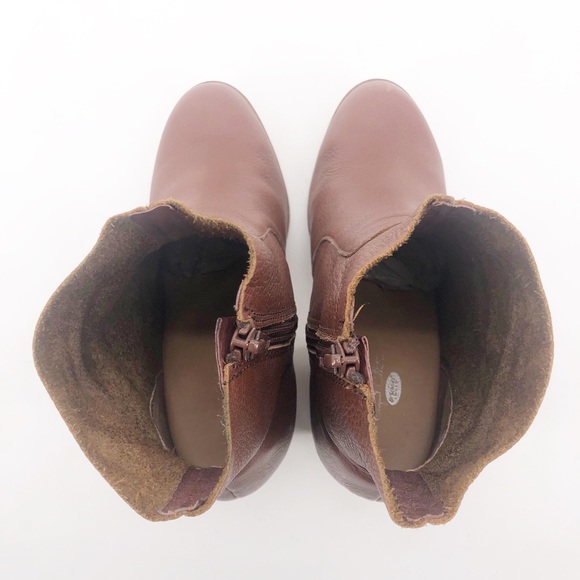 Dr Scholl’s Heeled Leather Booties Cognac Brown - Picture 7 of 7